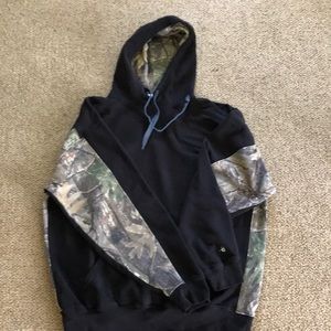 Black sweatshirt with camo accents